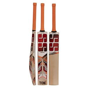 SS Premium Cricket Kashmir Willow Leather Ball Cricket bat ' Adult Size - Short Handle (Bat Cover Included) - Dhoni