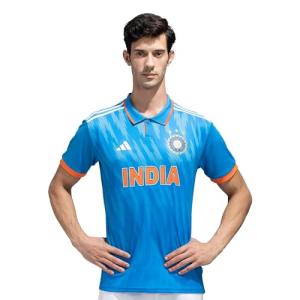 adidas India Cricket ODI Replica Jersey Regular Fit (M) Bright Blue