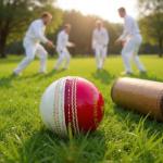 Red and White Leather Cricket Ball, Hand-Stitched Seam, Multicolur Leather Cricket Ball, Match Quality (Pack of 1)