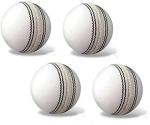 White Leather Cricket Ball, Senior Size, Hand-Stitched, Practice Grade A, 4 Piece Cricket Ball Indoor Outdoor Training (1)
