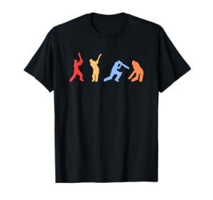 Retro Vintage Cricket Players T-Shirt Gifts
