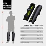 moonwalkr Cricket Leg Guard 2.0 Protective Gear for Unisex of Batter's Height (4'9"-5'2") Cricket Pads Batters Leg Guard & Perfect for Running Between Wickets (Black, Small)