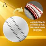 AnNafi® A Grade White Leather Cricket Ball