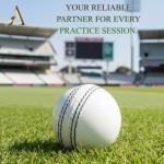 AnNafi® A Grade White Leather Cricket Ball