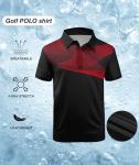 ZITY Golf Polo Shirts for Men Short Sleeve Athletic Tennis T-Shirt Red XL