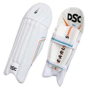 DSC Intense Shoc Cricket Wicket Keeping Legguard (White, Size: Mens) Material: Polyvinyl Chloride (PVC) Highly Comfortable Cricket Pads Protective Gear