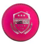 ONEGlobal Select Leather Cricket Ball | 100% Handcrafted, 156g - 5.5oz, 4-Piece Construction | Ideal for T20, Net Practice, Training etc. (Pink, 1 Pack)
