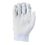 adidas Diamond King 3.0 Leather Batting Glove, White/Royal, X-Large