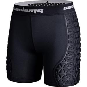 COOLOMG Women Sliding Shorts Softball Padded Slider Shorts Compression Underwear for Baseball Football Lacrosse Cricket Black L