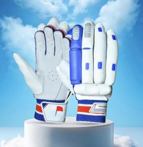 Titan CAT Cricket Gloves Right-Handed, Professional Grade Batting Gloves for Men, Premium Leather, Shock-Absorbing Padding, Ventilated Grip, Virat Kohli Blue/White