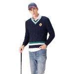 Members Only Men's Cricket Sweater | 100% Cotton Cable Knit Sweater Men | Cotton Cable Knit Sweater | Sweaters for Men - Navy L
