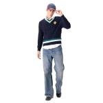 Members Only Men's Cricket Sweater | 100% Cotton Cable Knit Sweater Men | Cotton Cable Knit Sweater | Sweaters for Men - Navy L