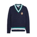 Members Only Men's Cricket Sweater | 100% Cotton Cable Knit Sweater Men | Cotton Cable Knit Sweater | Sweaters for Men - Navy L
