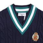 Members Only Men's Cricket Sweater | 100% Cotton Cable Knit Sweater Men | Cotton Cable Knit Sweater | Sweaters for Men - Navy L