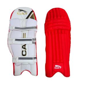 Titan Sports Professional Cricket Leg Guards – Red & White | Adult Size | Lightweight, Match-Ready Pads | Right/Left Handed Options