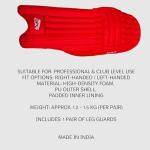 Titan Sports Professional Cricket Leg Guards – Red & White | Adult Size | Lightweight, Match-Ready Pads | Right/Left Handed Options