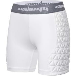 COOLOMG Women Sliding Shorts Softball Padded Slider Shorts Compression Underwear for Baseball Football Lacrosse Cricket White L