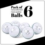 Mozi Sports Men Hand Stitched Club County Cricket Ball Grade A Senior Official Balls Pack of 6 Weight 5.5oz (White)