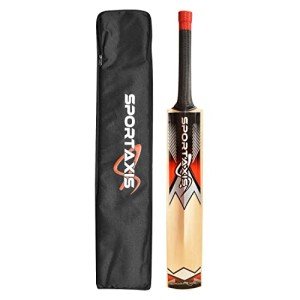 SPORTAXIS Kashmir Willow Cricket Bat with Padded Bag