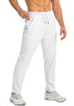 G Gradual Men's Tapered Athletic Sweatpants - White