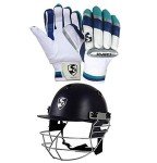 SG Optipro Cricket Helmet & Campus Batting Gloves Set