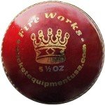 Fireworks Red Leather Cricket Ball - 5.5 Oz