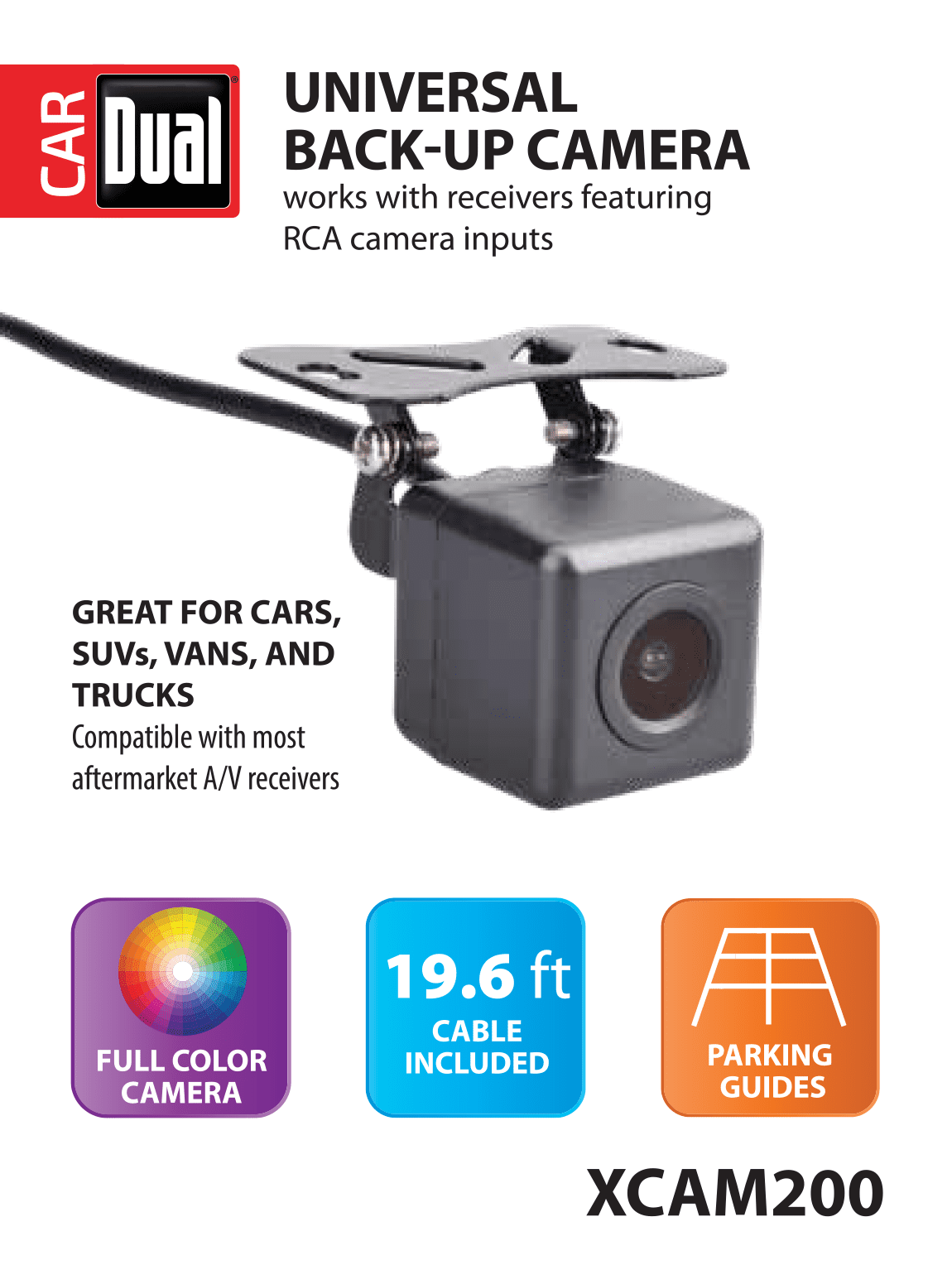 Dual Electronics Waterproof Backup Camera with Wide Angle