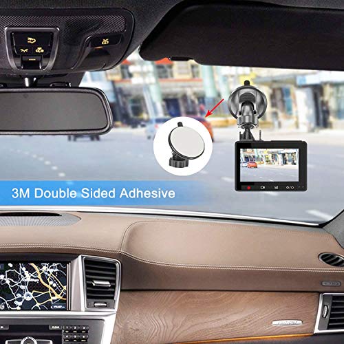 Universal Dash Cam Suction Cup Mount with Adhesives