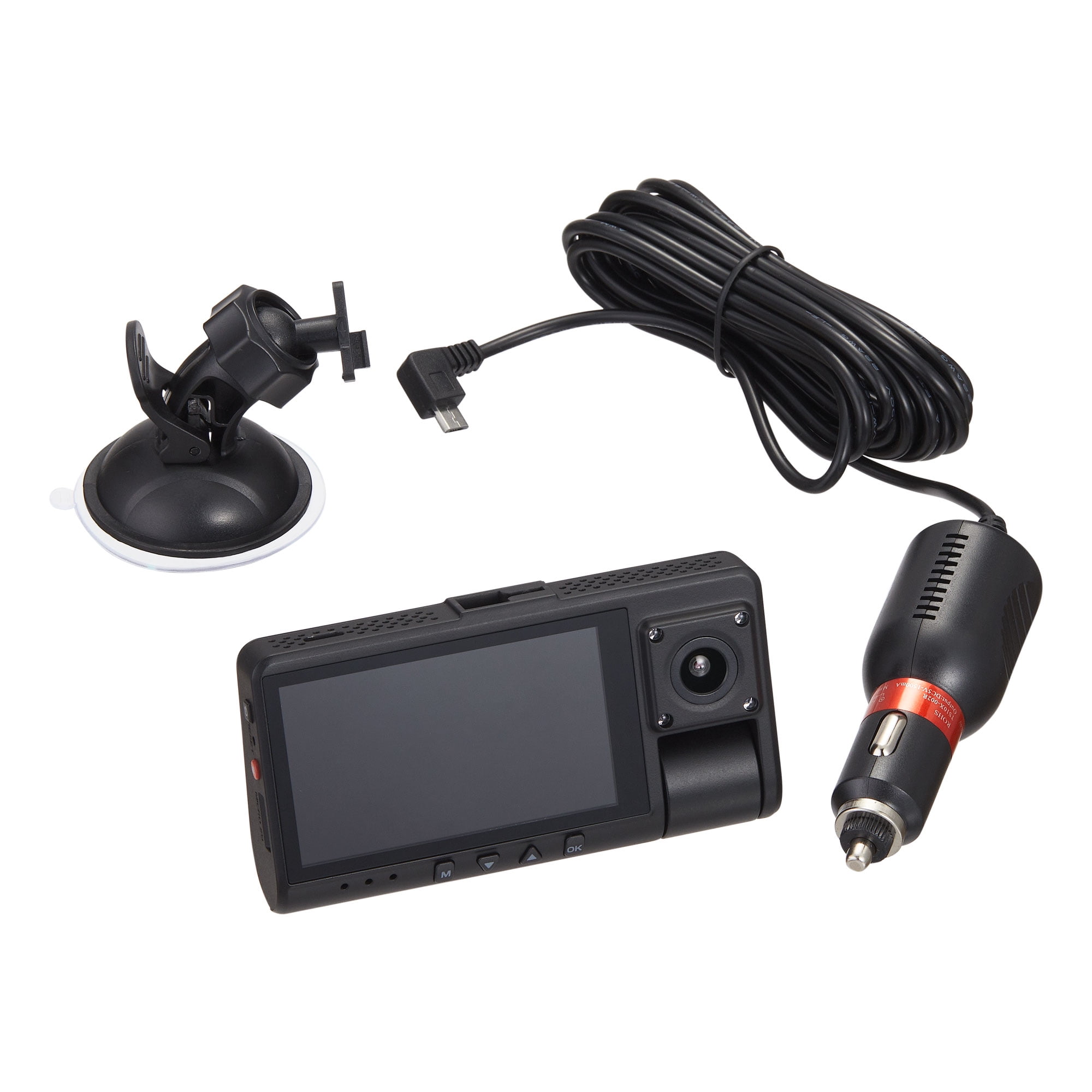 Onn. Dual Dash Cam with Ultra-Wide 1080P Lens