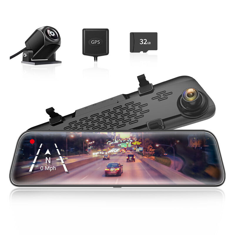 WOLFBOX G840S 12" Dual Lens Dash Cam 1080P