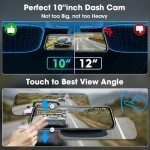 Jansite 10" Mirror Dash Cam with Night Vision