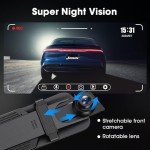 Jansite 10" Mirror Dash Cam with Night Vision