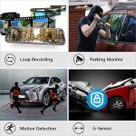Jansite 10" Mirror Dash Cam with Night Vision