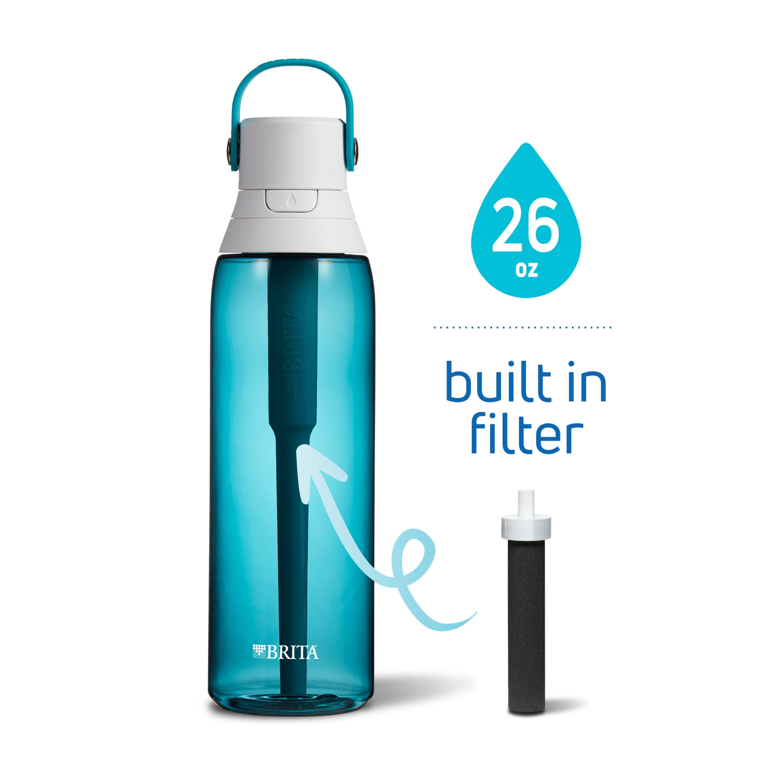 Filtered 26oz Brita Water Bottle, BPA Free