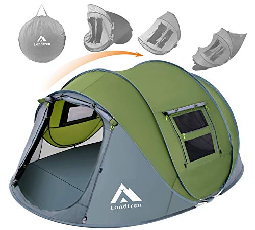 4-Person Waterproof Pop-Up Tent with 2 Doors
