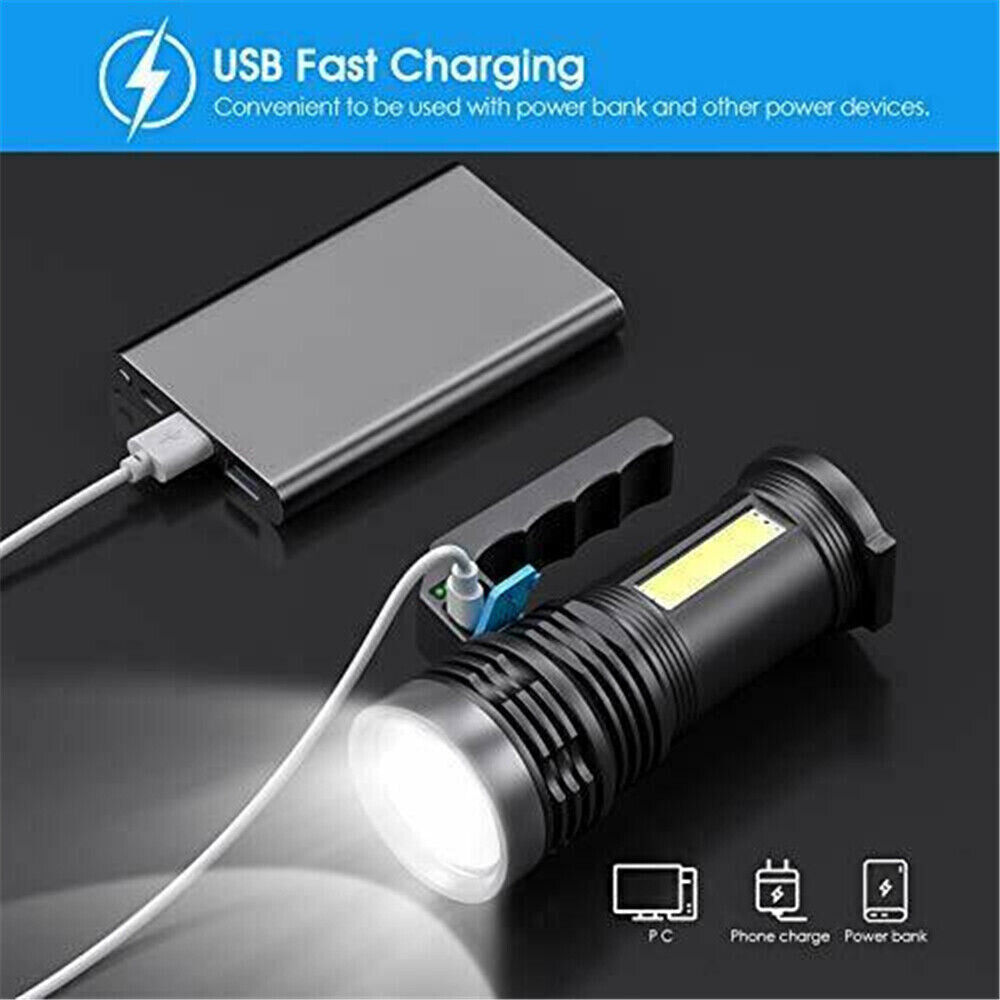 High Lumens Tactical USB Rechargeable LED Flashlight