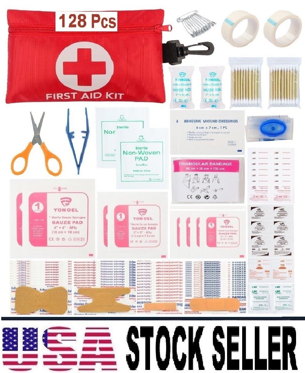 128-Piece Portable Emergency First Aid Kit