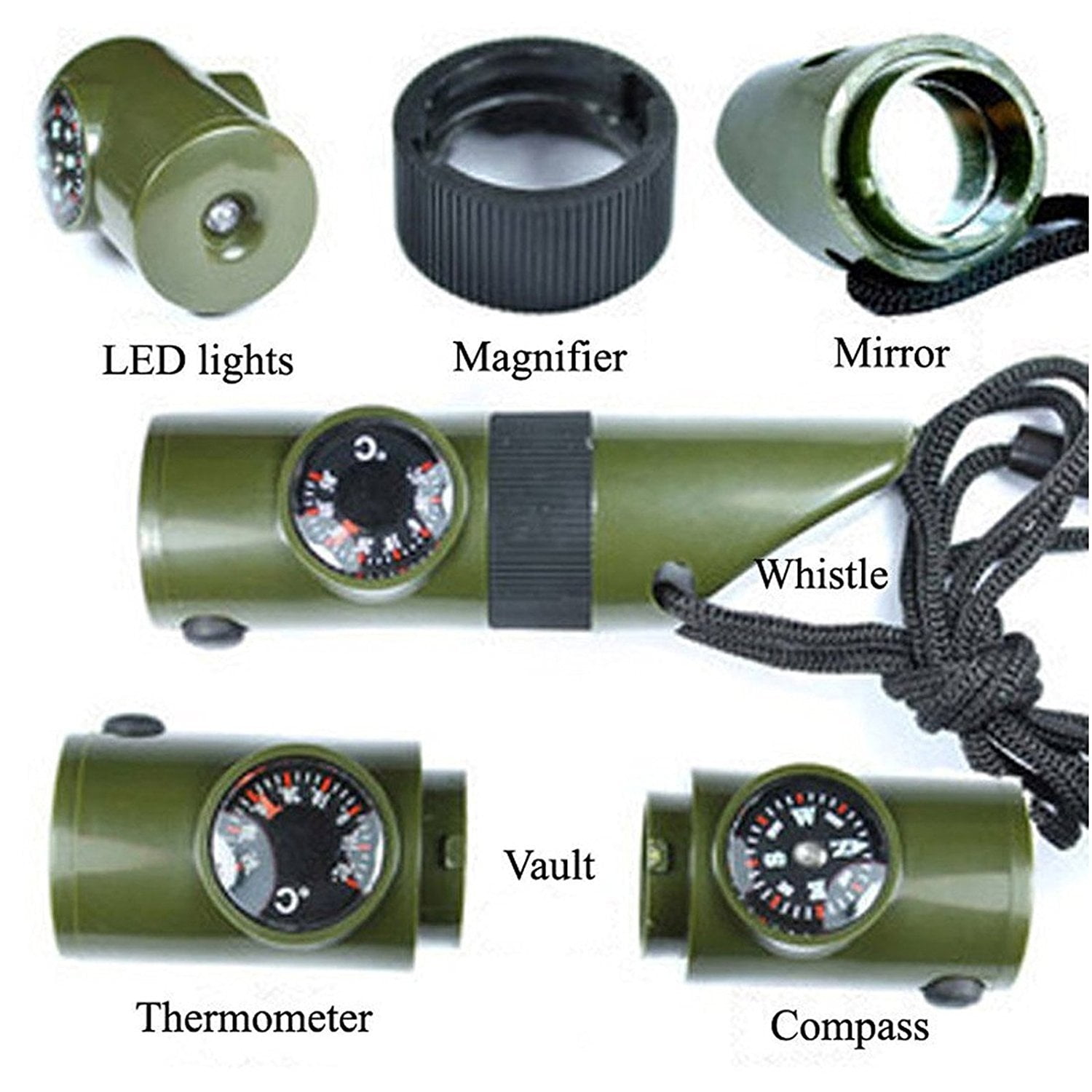 Multifunctional Emergency Survival Whistle Kit