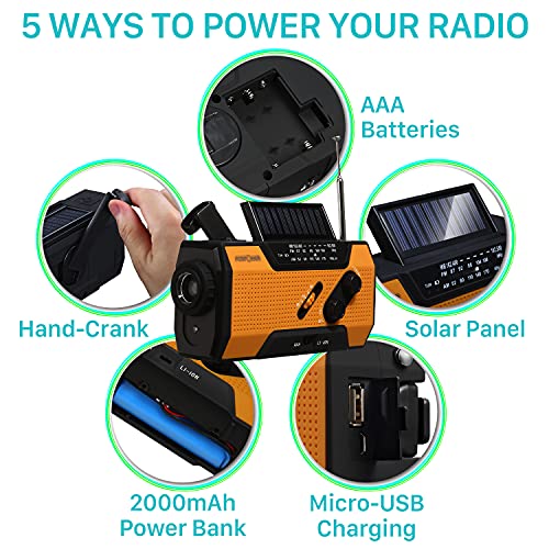 FosPower NOAA Emergency Radio Power Bank & Flashlight