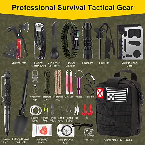 Tactical Survival First Aid Kit with MOLLE Pouch