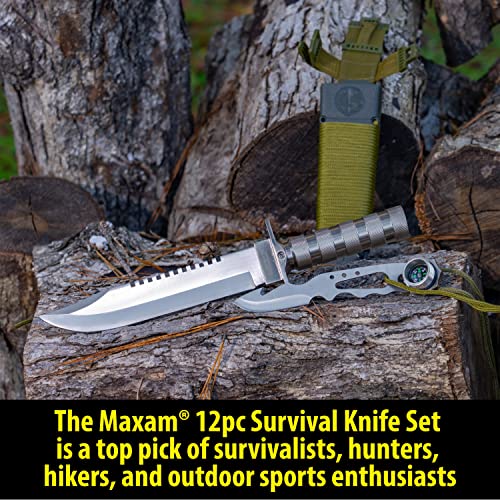 Maxam Skjsk Survival Knife Army Green