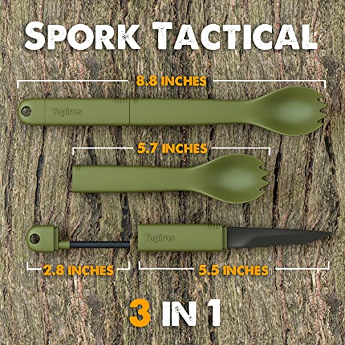 Tapirus Tactical Green 3-in-1 Spork and Knife