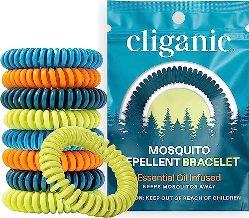 Cliganic Natural Mosquito Repellent Bracelets - 10 Pack