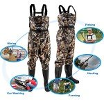 Lightweight Camouflage Chest Waders for Waterfowl Hunting
