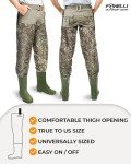 Foxelli Waterproof Camo Hip Waders for Men