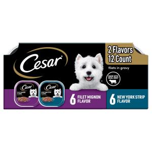 Cesar Wet Dog Food Variety Pack: Filet Mignon & NY Strip