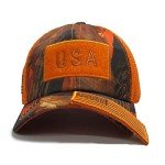 Hunter Orange USA Flag Micro Mesh Cap