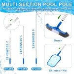 3-Piece Pool Cleaning Kit with Telescopic Pole