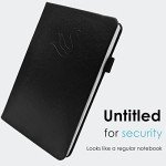 Elegant Password Book with Alphabetical Tabs - Hardcover Password Book for Internet Website Address Login - 5.2" x 7.6" Password Keeper and Organizer w/Notes Section & Back Pocket (Black)
