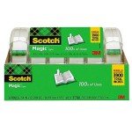Scotch Magic Tape, Invisible, Home Office Supplies and Back to School Supplies for College and Classrooms, 6 Rolls with 6 Dispensers